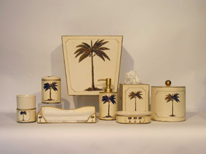 Plam Tree Tole Bath Set
